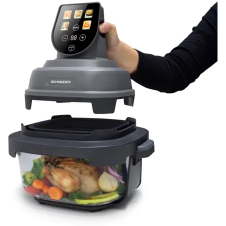 Friteuse sans huile à air chaud Crispi portable 1500W gris - CRISPYORGRIS - SCHNEIDER