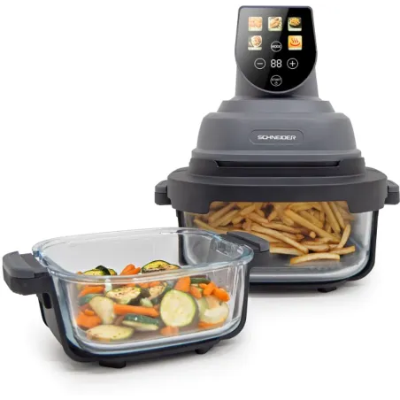 Friteuse sans huile à air chaud Crispi portable 1500W gris - CRISPYORGRIS - SCHNEIDER