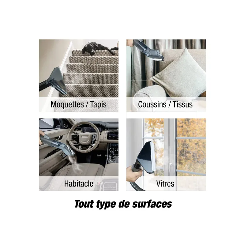 Nettoyeur détacheur vapeur multi surfaces 600/800W noir et rouge - TECHWOOD -  ASPITAN7055VTECH