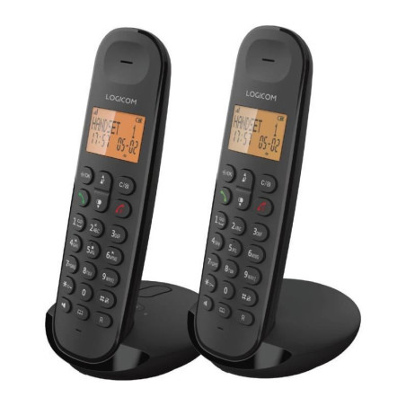 Téléphone fixe sans fil Dect avec répondeur - LOGICOM - ILOA DUO 255T NOIR - 35302617 - Collab