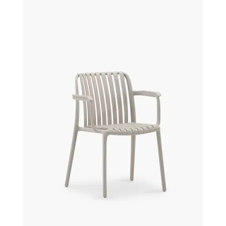 Fauteuil de jardin polypropylène crème empilable