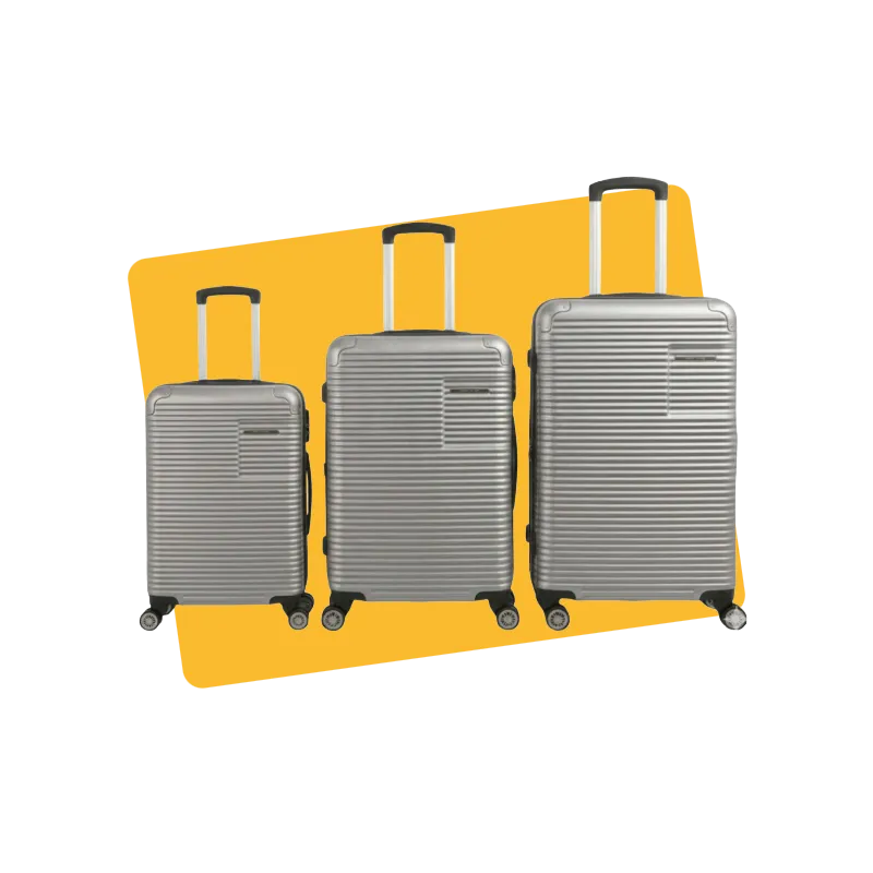 Lot de 3 valises gris argent 55/65/75cm