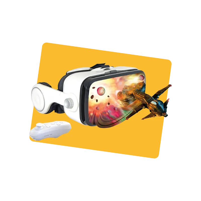 Lunettes de réalité virtuelle 3D avec casque intégré et manette Bluetooth Blanc - INOVALLEY - INLU11
