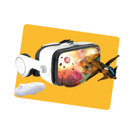 Lunettes de réalité virtuelle 3D avec casque intégré et manette Bluetooth Blanc - INOVALLEY - INLU11