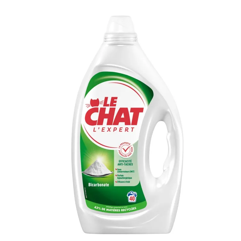 Lessive liquide L'expert bicarbonate 38 lavages 1,71L - LE CHAT - 36970