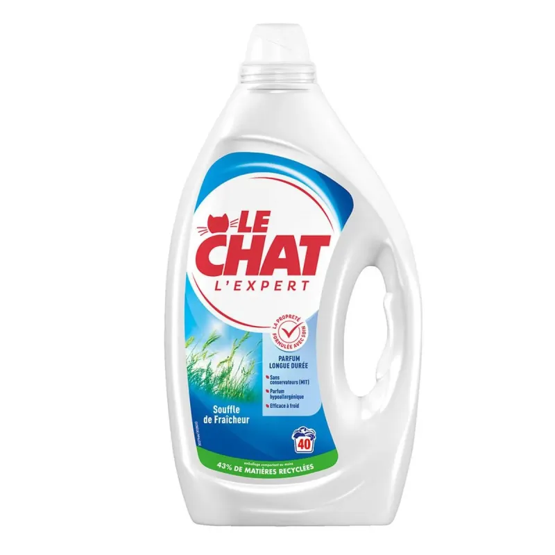 Lessive liquide souffle de fraîcheur 40 lavages 1,8L - LE CHAT - 36966
