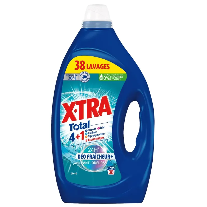 Lessive liquide Total 4+1 déo-fraîcheur + givré 38 lavages 1,71L - XTRA - 36975