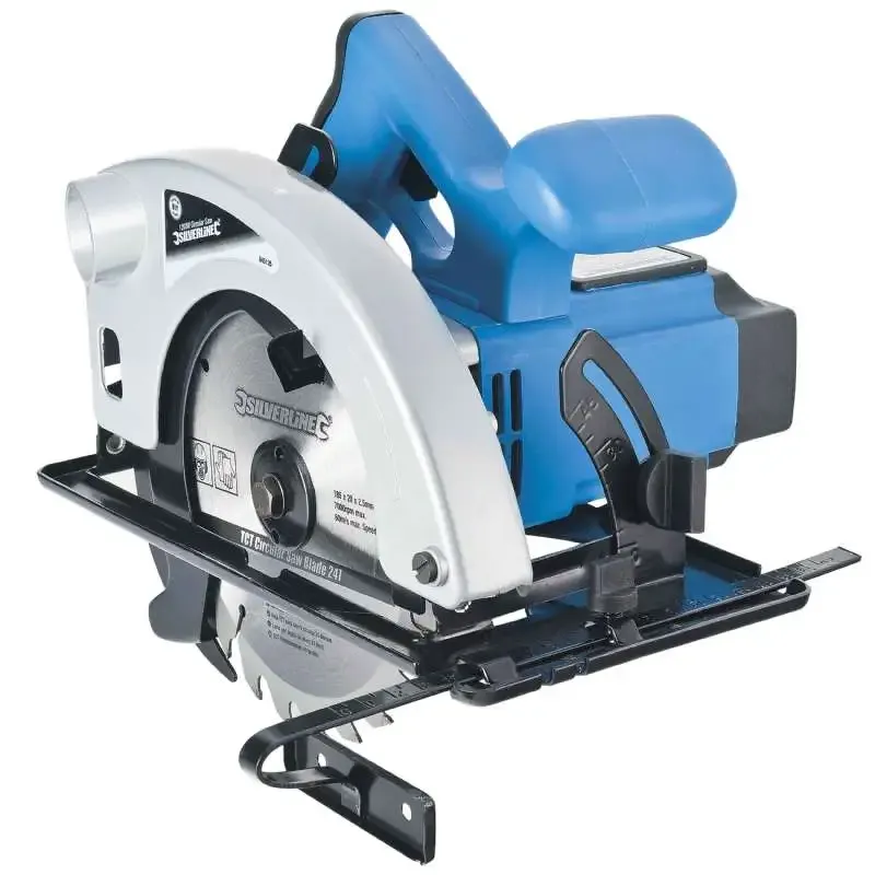 Scie circulaire 185 mm 1200W 5500 tr/min Bleu  - SILVERLINE