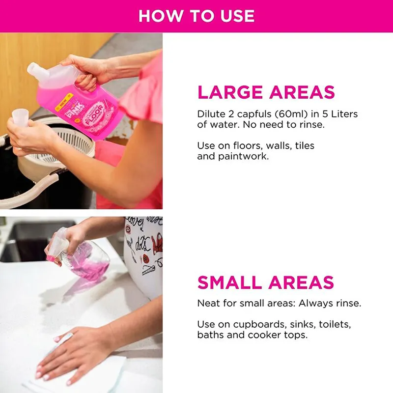 Nettoyant multi-usages pour sols 1L Rose - THE PINK STUFF