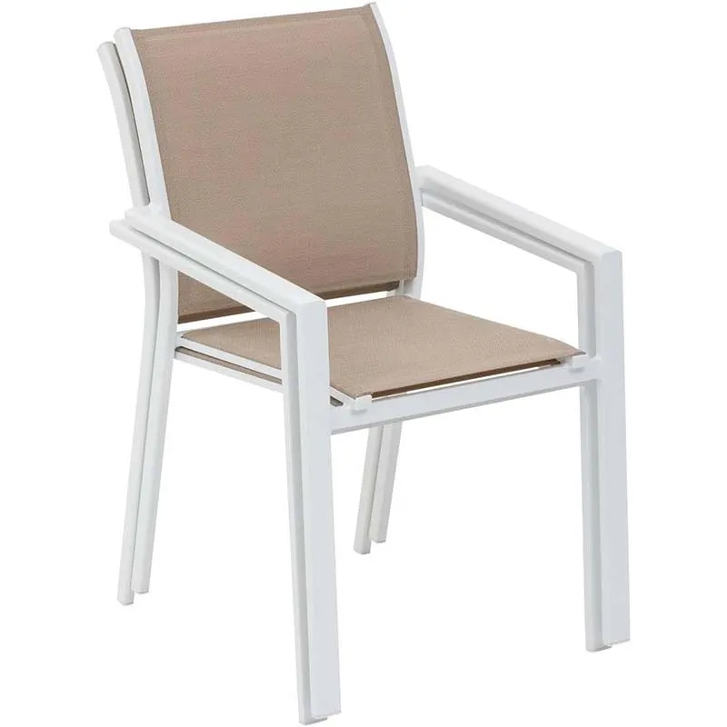 Fauteuil de jardin empilable Essentia Lin/Blanc - HESPÉRIDE