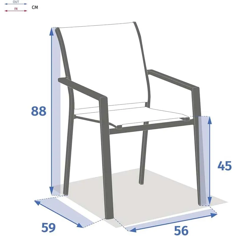 Fauteuil de jardin Essentia avec accoudoirs Anthracite/Graphite - HESPÉRIDE