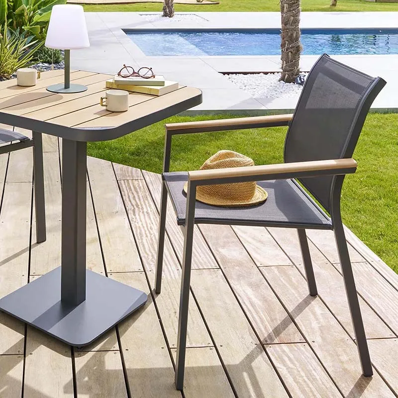 Fauteuil de jardin Essentia avec accoudoirs Anthracite/Graphite - HESPÉRIDE