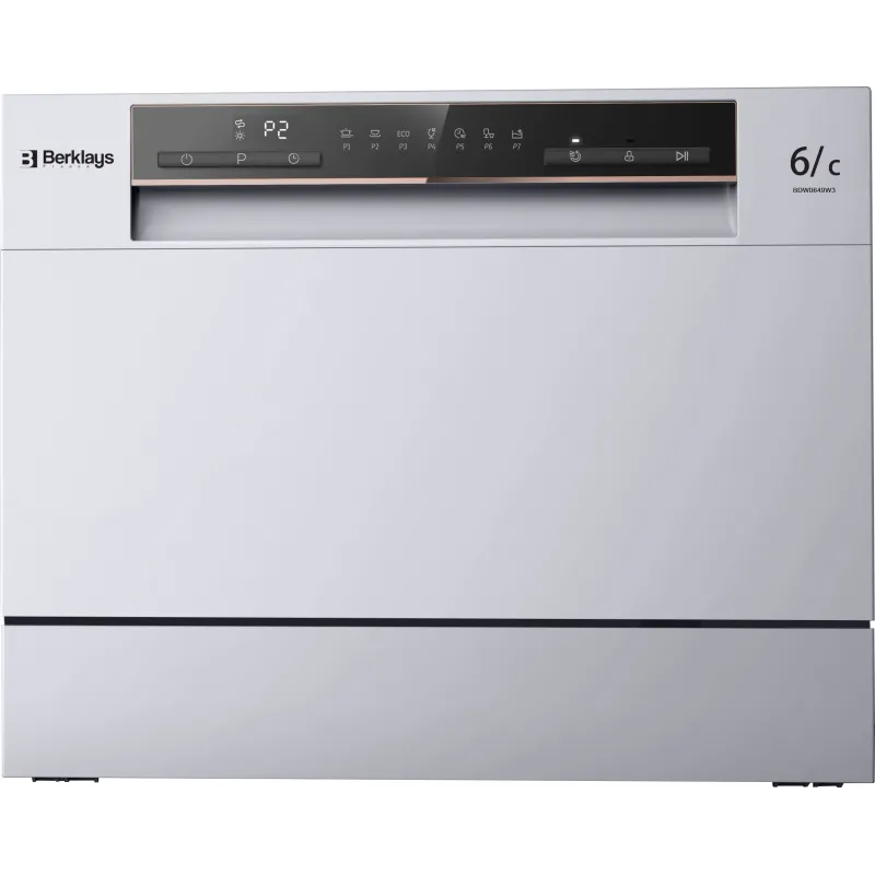 Lave-vaisselle compact 6 couverts argenté - BERKLAYS - BDW0649S5
