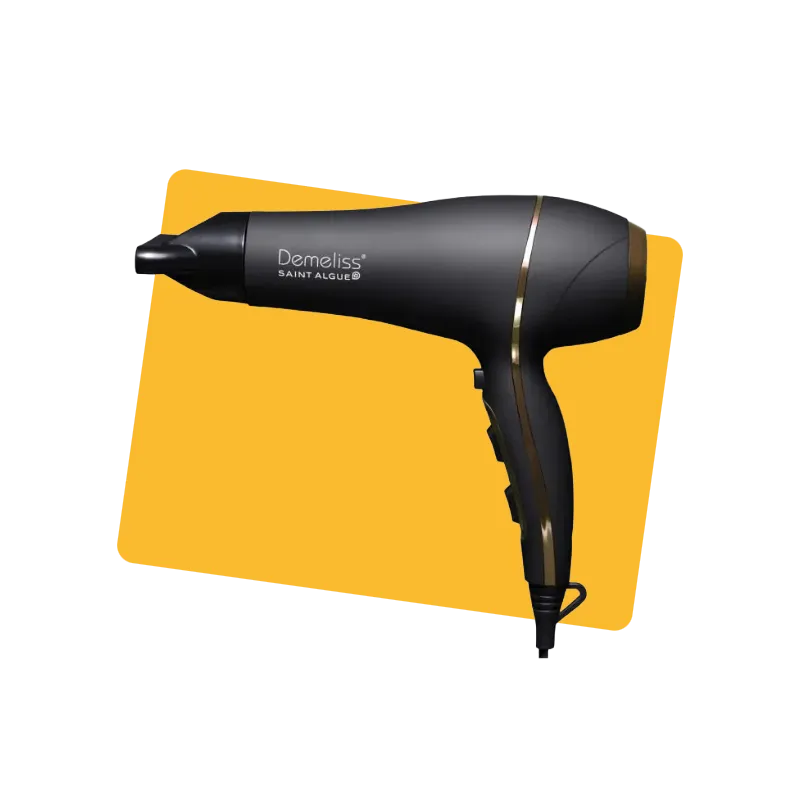 Sèche-cheveux Demeliss Ultra Tourmaline 2200W Noir/Doré - SAINT ALGUE - STA3974