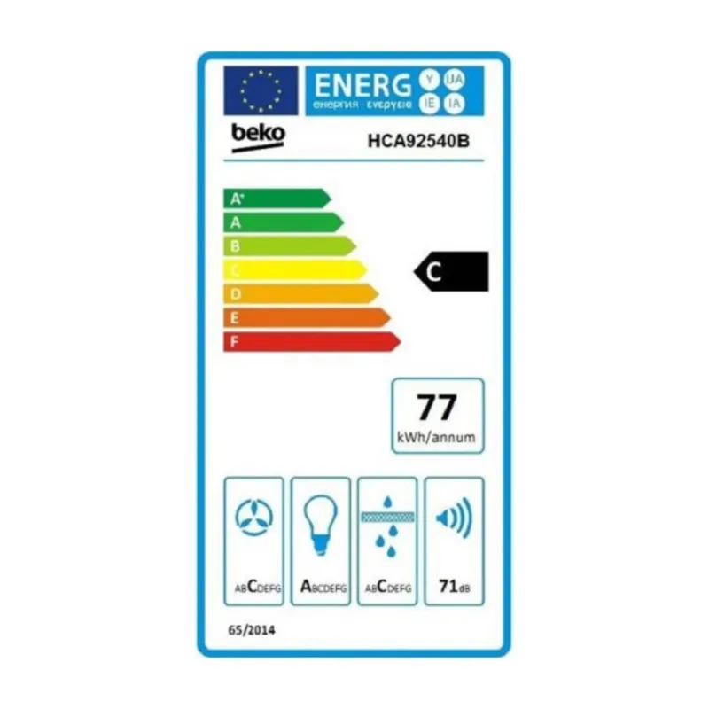 Hotte décorative murale BEKO - HCA92540B