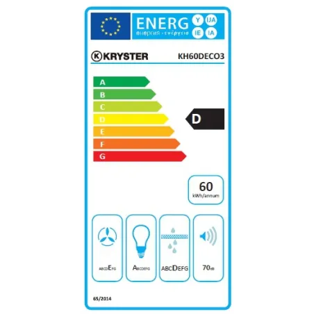 Hotte Décorative 60 Cm KRYSTER - KH60DECO3