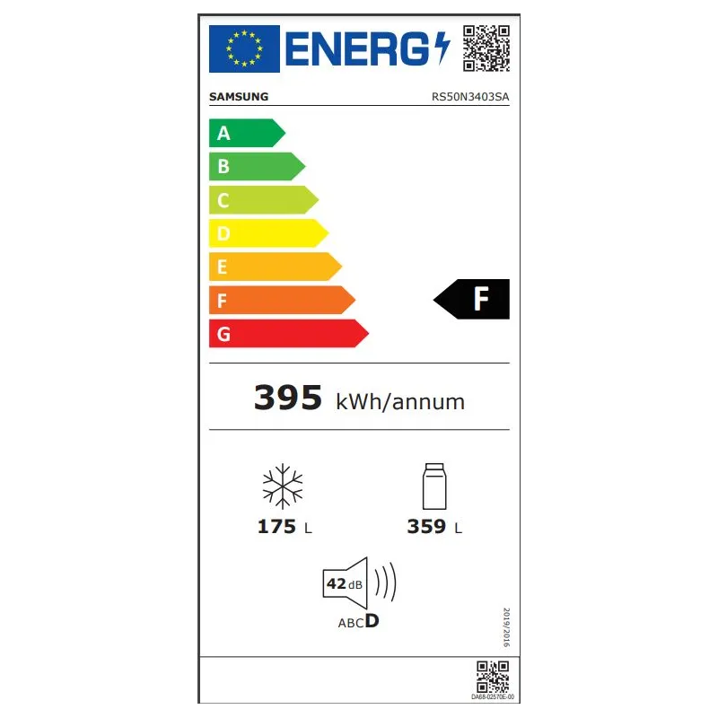 Réfrigérateur Side by Side 501L SAMSUNG - RS50N3403SA/EF