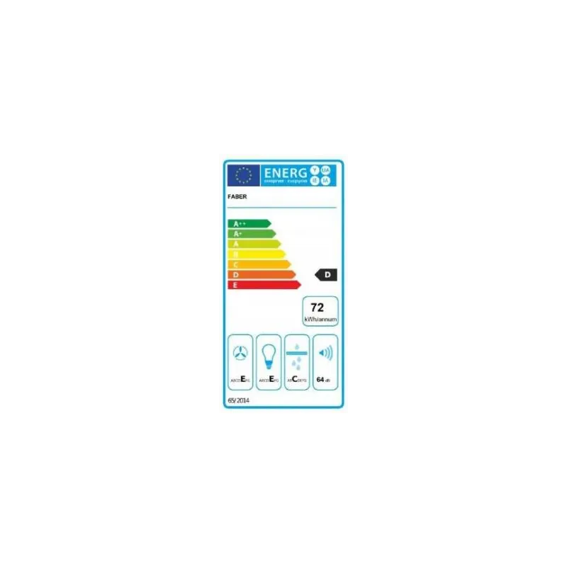 Hotte Décorative Murale Aspirante 125W 370 m3/h Noir FABER - 5605625