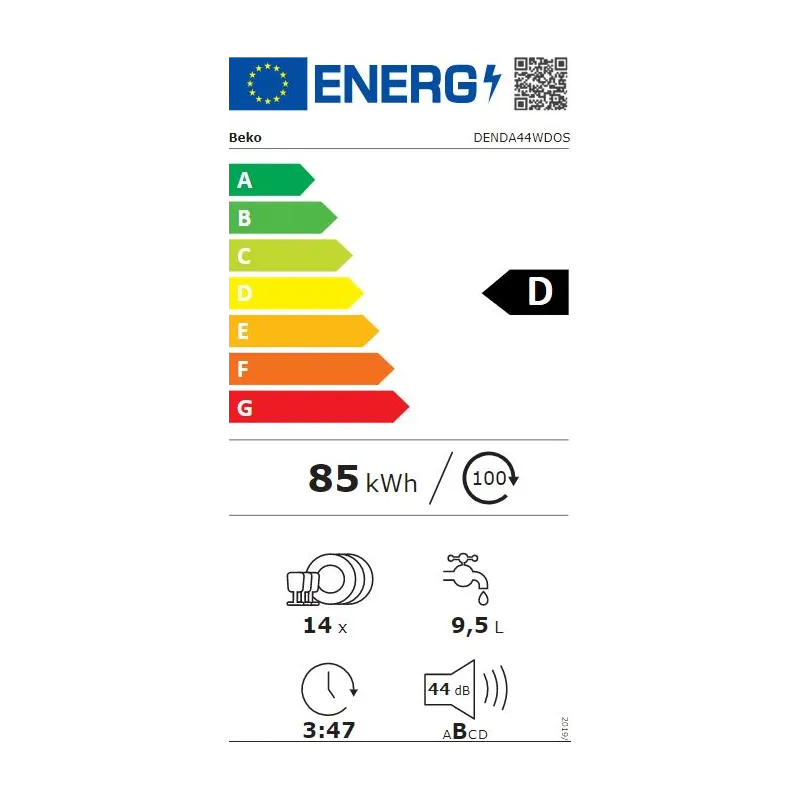 Lave-vaisselle pose libre ProSmart Inverter 14 couverts Blanc - BEKO - DENDA44WDOS
