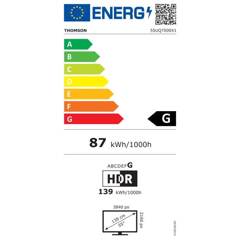 TV - QLED - THOMSON - 139 cm - 4K - 50/60Hz - Smart TV - 55UQ7000