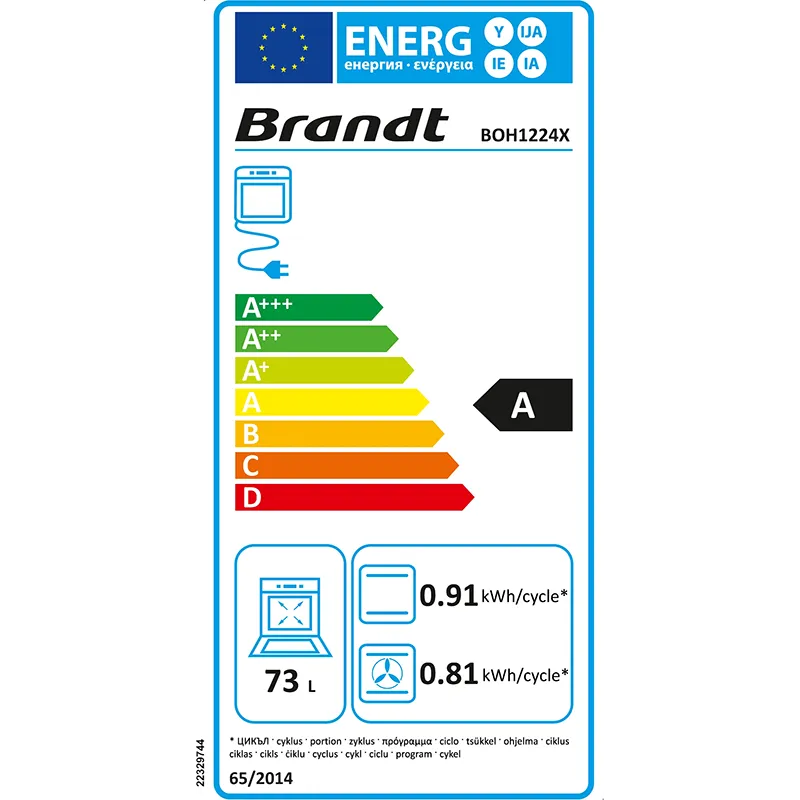 Four encastrable multifonction 73L Inox - BRANDT - BOH1224X
