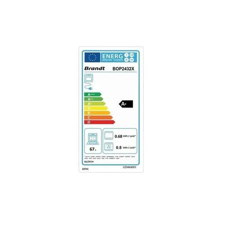 Four encastrable Multifonction Pyrolyse 67L Inox/Noir - BRANDT