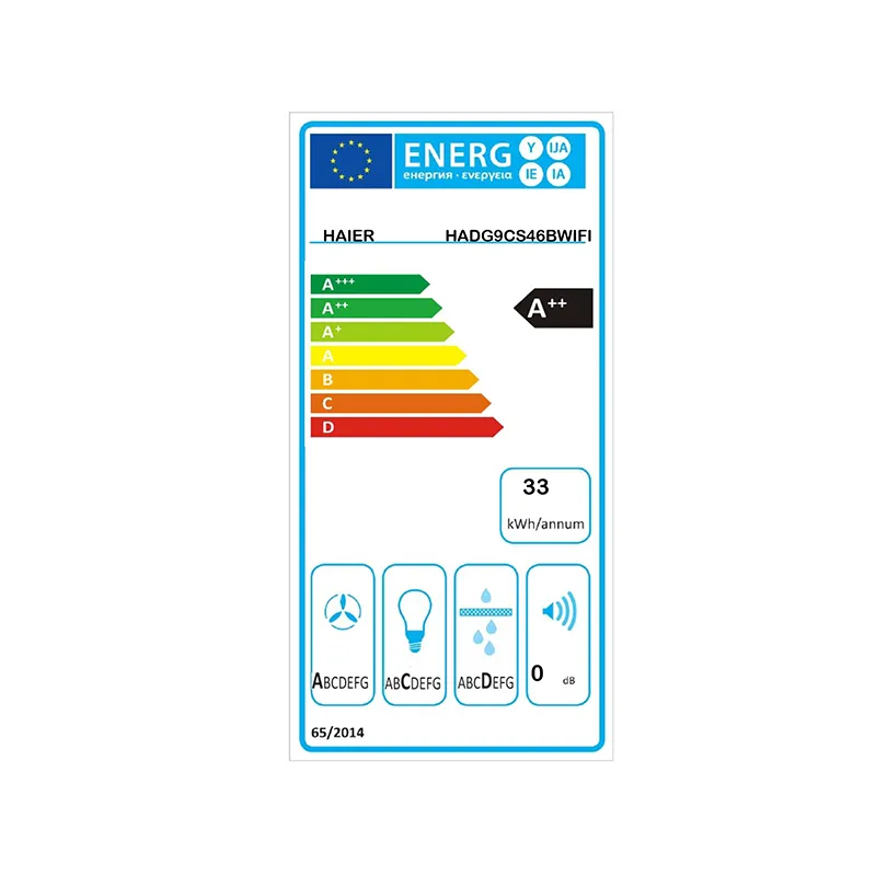 Hotte décorative murale I-Link 90cm 589 m³/h noir - HAIER - HADG9CS46BWIFI