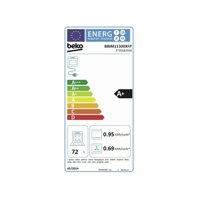 Four encastrable pyrolyse 72L Inox/Noir - BEKO - BBIM11300XFP