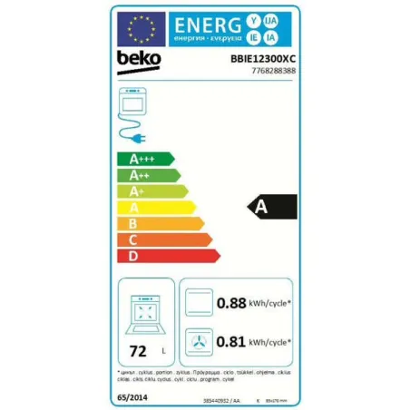 Four encastrable multifonction 72L Noir/Argent - BEKO - BBIE12300XC