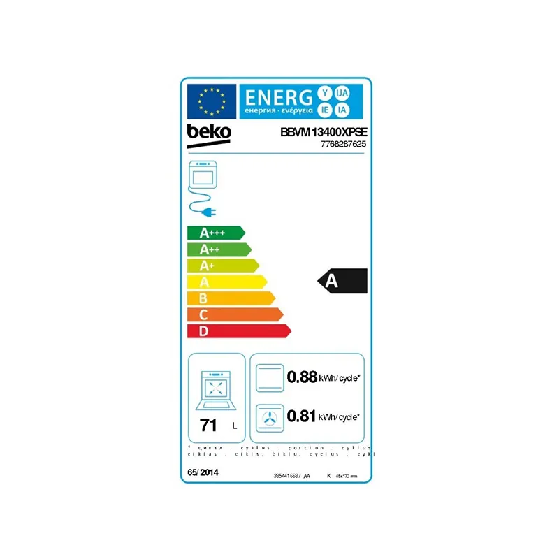 Four encastrable Multifonction pyrolyse 71L Inox - BEKO - BBVM13400XPSE