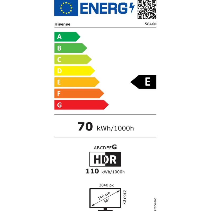 TV - LED - HISENSE - 146 cm - 4K - 60 Hz - Smart TV - 58A6N