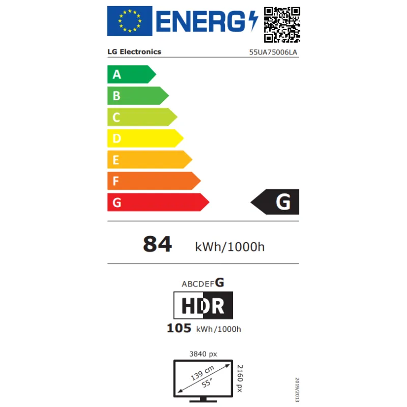 TV - LED - LG - 139 cm - 4K - 50Hz - Smart TV - processeur a7 AI 4K Gen8 - 55UA75006LA-AEU