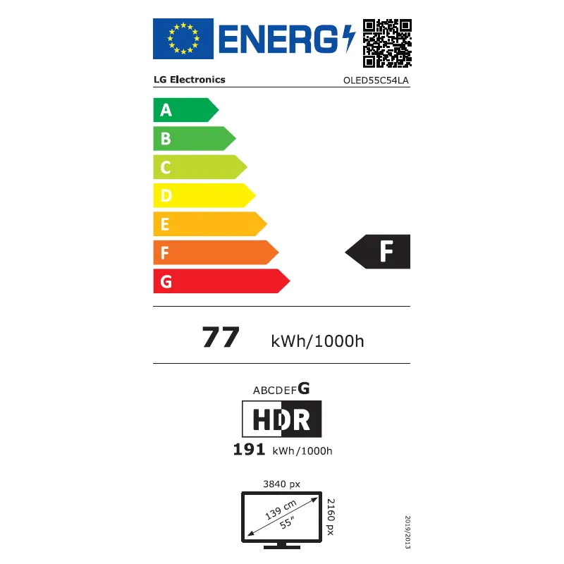 TV - OLED - LG - 139 cm - 4K - 120Hz - Smart TV - Processeur α9 AI 4K Gen8 - OLED55C54LA-AEU
