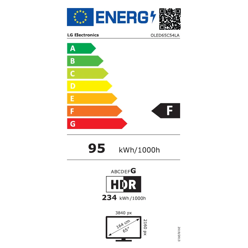 TV - OLED - LG - 164 cm - 4K - 120Hz - Smart TV - Processeur α9 AI 4K Gen8 - OLED65C54LA-AEU