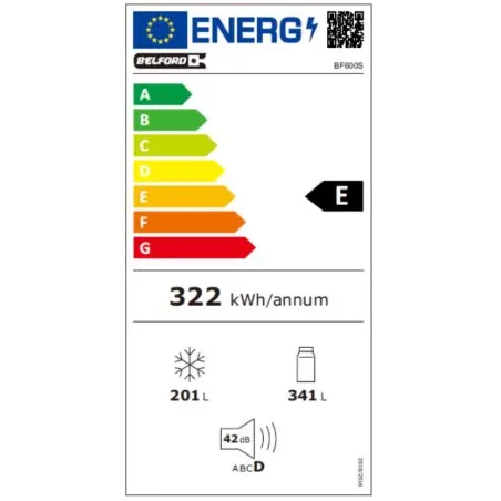 Réfrigérateur Side by side avec distributeur d'eau 542L Argent - BELFORD - BF600S