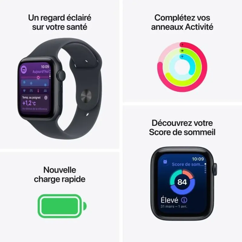 Apple Watch SE 3 GPS 40mm boîtier en aluminium lumière stellaire - APPLE - APP_MEH54ZR/A
