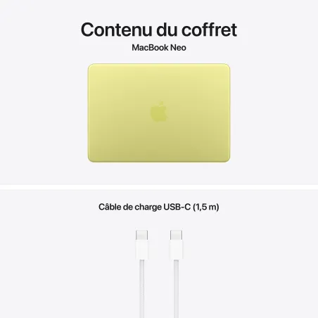 MacBook Neo A18 Pro 13" 8/256Go SSD Wi-Fi 6E jaune agrume - APPLE - APP_MHFD4FN/A