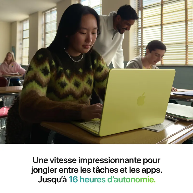 MacBook Neo A18 Pro 13" 8/512Go SSD Wi-Fi 6E jaune agrume - APPLE - APP_MHFE4FN/A
