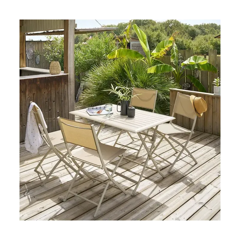 Table de jardin pliante rectangulaire AZUA Argile - HESPERIDE
