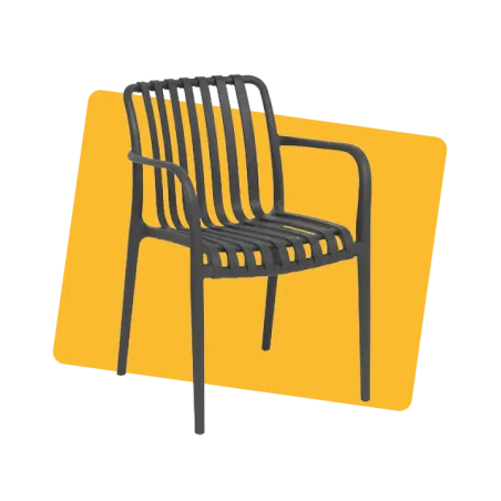 Fauteuil de jardin anthracite - HESPERIDE