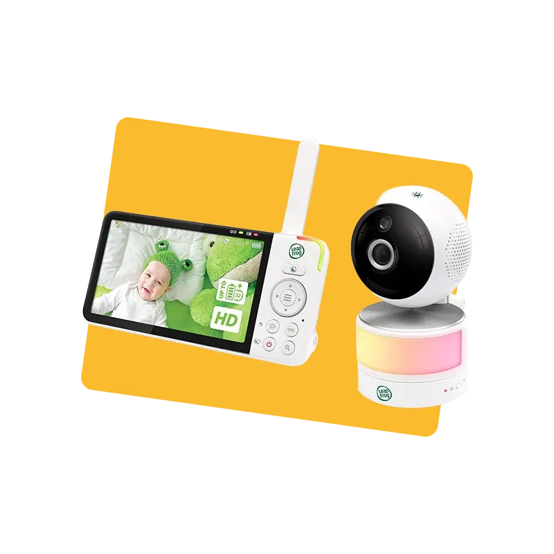 Babyphone panoramique/inclinable avec écran LCD HD 720p 5" Blanc LEAPFROG - Dès la naissance