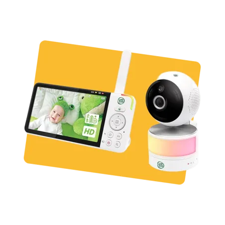 Babyphone panoramique/inclinable avec écran LCD HD 720p 5" Blanc LEAPFROG - Dès la naissance