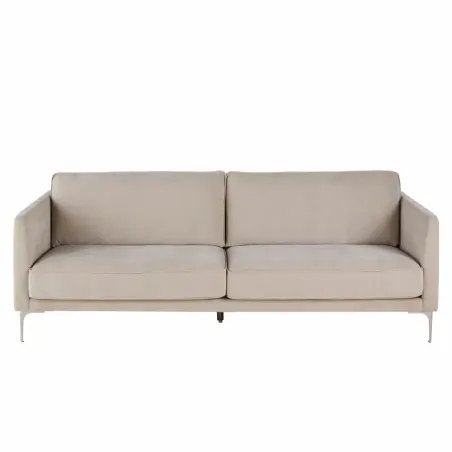 Tyler - Canapé 3/4 places effet velours recyclé beige - MAISONS DU MONDE