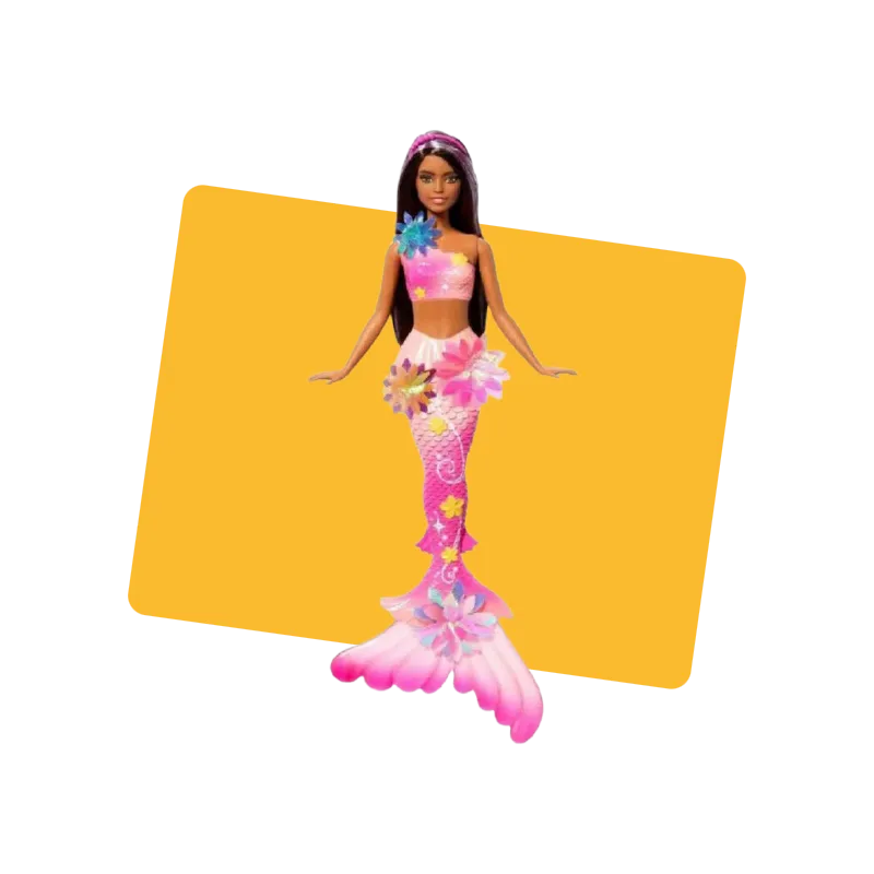 Poupée sirène Barbie Fleurs magiques brune MATTEL - Dès 3 ans