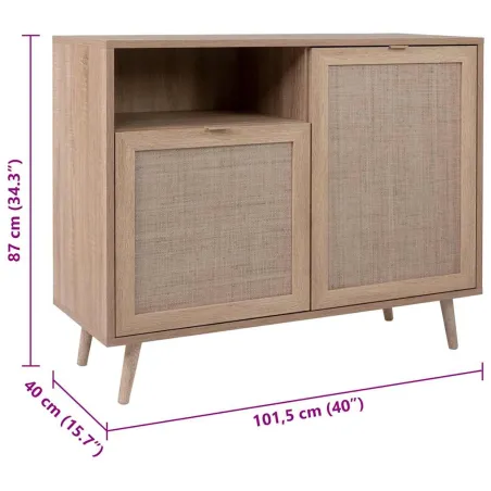 Buffet 2 portes 1 niche impression rotin - CALICOSY - 14857133
