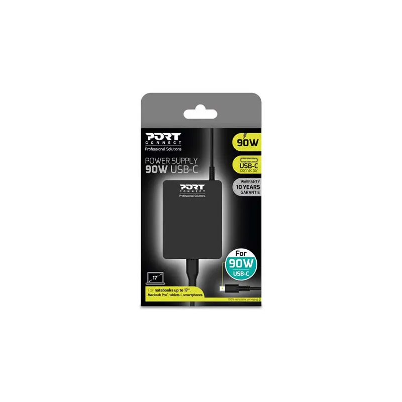 Chargeur USB-C Universel 90W Noir - PORT DESIGNS - 900098