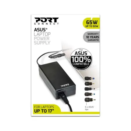 Chargeur secteur pour ordinateur portable avec plusieurs embouts 65W - PORT DESIGNS - 900093B-AS