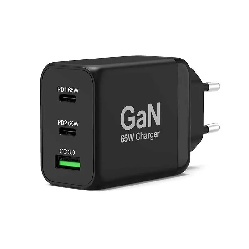 Chargeur secteur GaN 65W 2x USB-C + 1x USB-A Noir - PORT DESIGNS - 900106-EU
