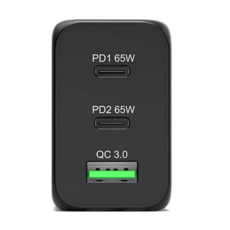 Chargeur secteur GaN 65W 2x USB-C + 1x USB-A Noir - PORT DESIGNS - 900106-EU