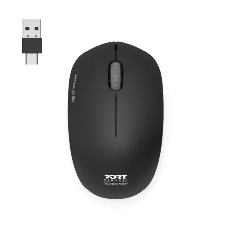 Souris sans fil Ambidextre 2.4 GHz 1600 DPI Noir - PORT DESIGNS - 900540